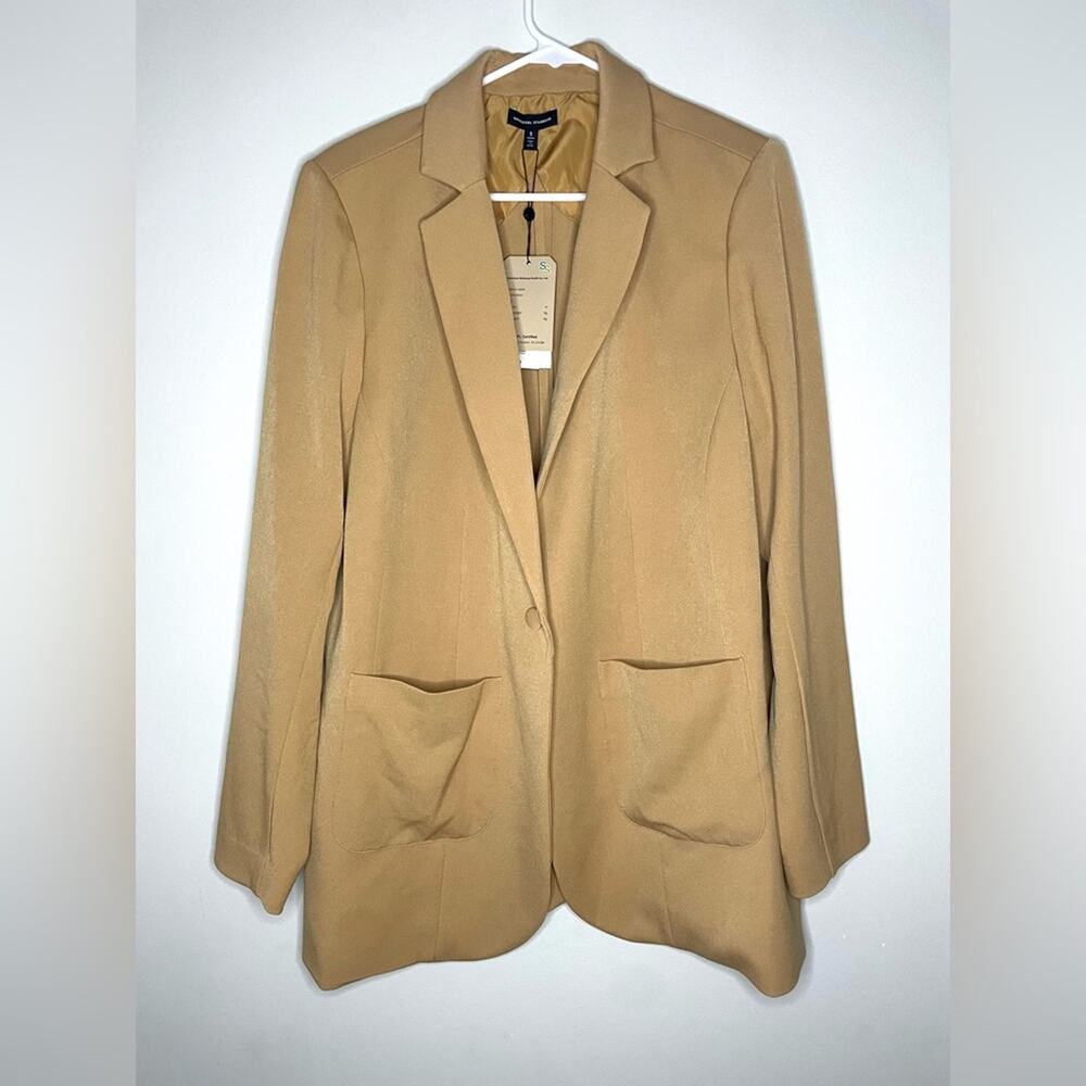 NWT New Universal Standard French 75 Blazer in Iced Coffee Tan Size 14-16 - Picture 3 of 7